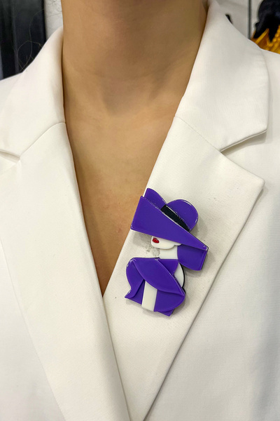 Modex Fötr Şapka Detaylı Şık Kadın Broş (6cm)