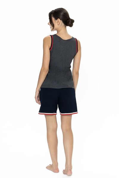 U.S. Polo Assn. U.s Polo Assn. 20005 Kadın Kalın Askılı Bisiklet Yaka Şortlu Pijama Takımı-Antrasitmelanj