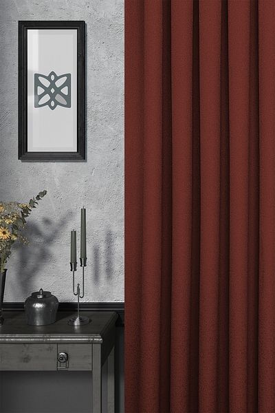 MARİTSA Background Curtain - Jacquard Series Flora Pattern Tile Tight Pleat (1X3) Single Wing Curtain