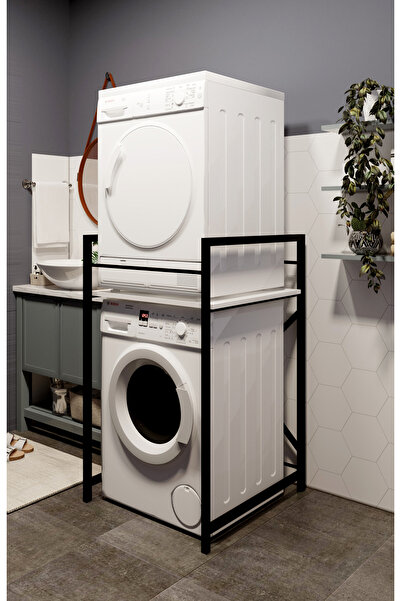 makbulce Çamaşır Makinası ve Kurutma Makinası Rafı Çamaşır Makinası Üstü Bany...