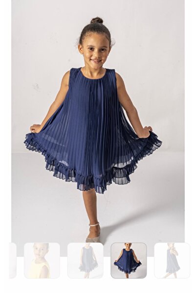 Porland Wecan Kız Çocuk Pliseli Özel Gün Elbisesi