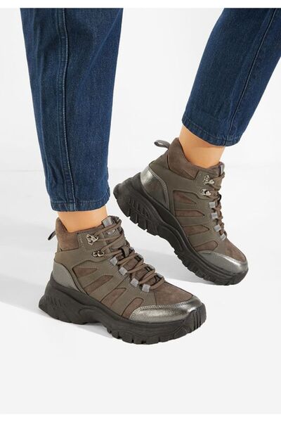 B T Shoes Lenyla Grey Sports Boots