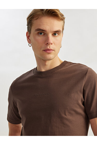 Koton Βαμβακερό μπλουζάκι με κοντό μανίκι με κανονική εφαρμογή Slogan με στάμπα