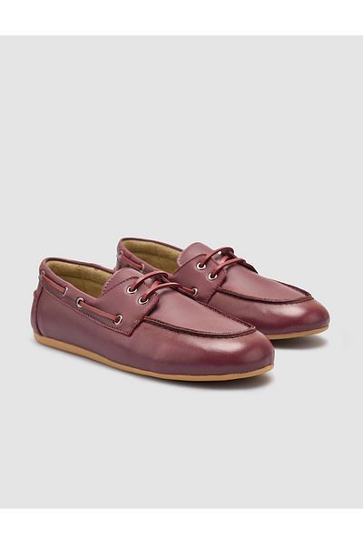 Cabani 100% Genuine Leather Claret Red Women's Loafer