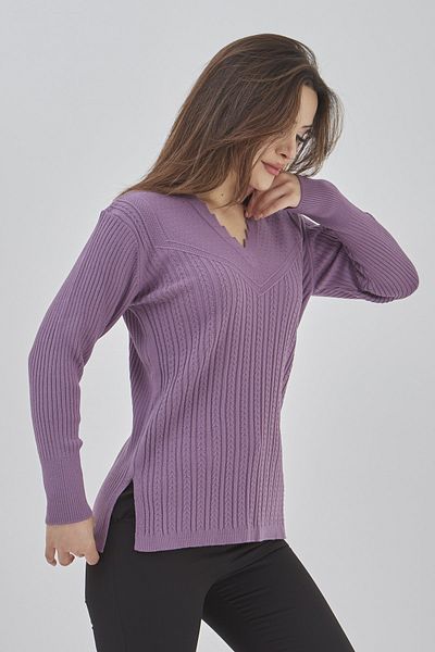 Fresh&Moda Women's Knitwear Stretchy V-Neck Long Sleeve Winter Mother Sweater