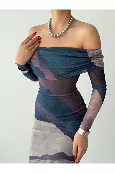 Kokosh moda DRESSIFY ЖІНОЧИЙ ОДЯГ Sevilla Madonna Yaka Тюлева сукня