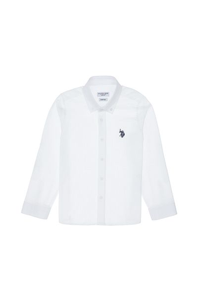 U.S. Polo Assn. Boy's White Long Sleeve Basic Shirt 50306583 -Vr013