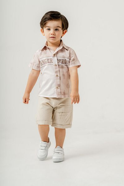 Titimixkids Two Piece Set Bottom Top Shirt Shorts Boys 1-4 Years