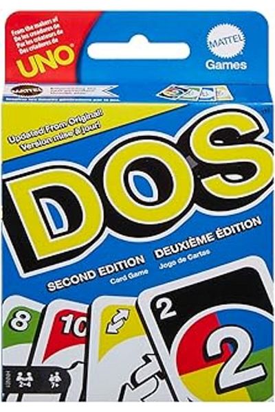 Store Mattel Games Dos Card Game Second Edition Uno 7-Year Family Board Game (Mattel Hnn01)