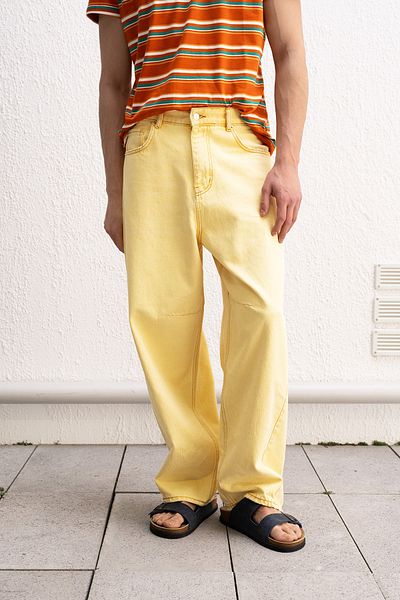 GIESTO Baggy Fit Yellow Jean