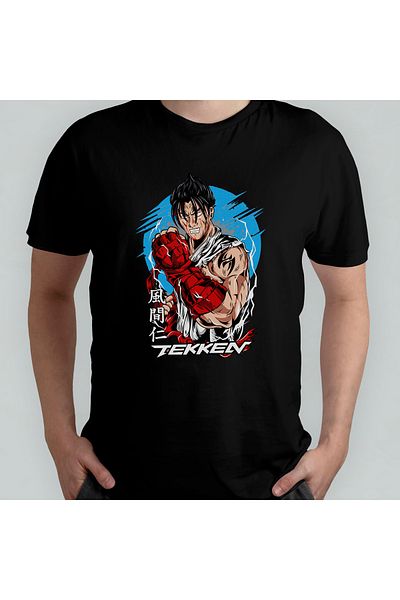 Pixxa Μπλουζάκι Unisex Cotton 100% Jin Kazama Tekken Crew Neck Μοντέλο 1