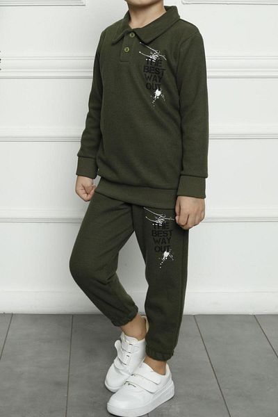 Tom John Boy's Thessaloniki Suit Long Sleeve Cotton Lycra Khaki