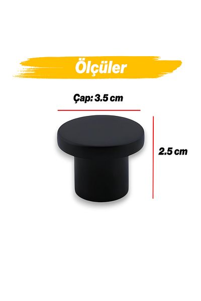 Badem10 Azalea Buton negru mat Mobilier cu o singură șurub Sertar de bucătărie Dulap dulap Mâner metalic Mâner