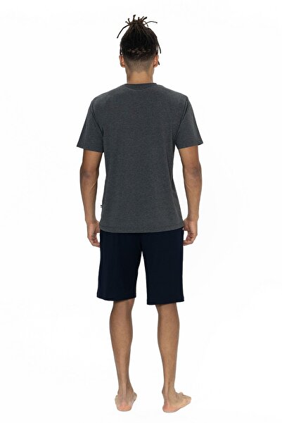 U.S. Polo Assn. U.s Polo Assn. 18865 Erkek Kısa Kollu Bisiklet Yaka Şortlu Pijama Takımı-Antrasitmelanj