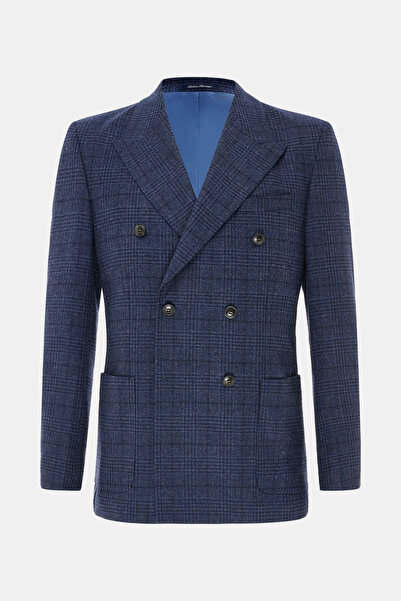 W Collection LACİVERT DÜĞMELİ YÜN/KAŞMİR CEKET