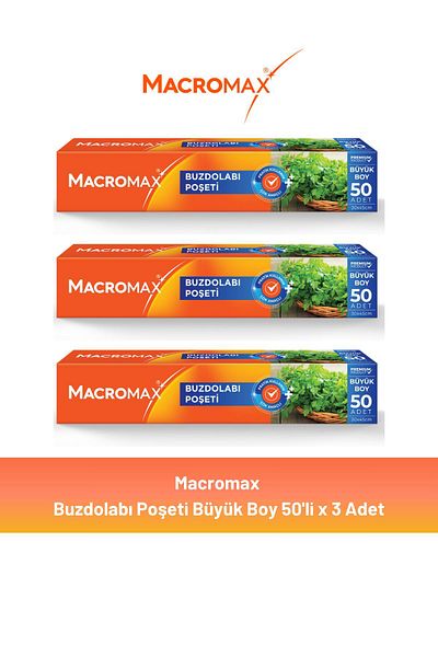 MACROMAX 50 Size Refrigerator Bags 3 Pieces