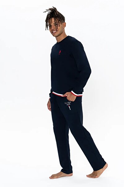 U.S. Polo Assn. U.s Polo Assn. 18920 Erkek Uzun Kollu Bisiklet Yaka Rahat Ev giyim-Lacivert