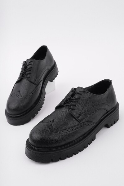 MUGGO Flare Thick Sole Lace-Up Daily Casual Moccasin Women's Loafer Shoes