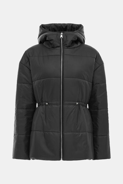 W Collection Black Hooded Coat