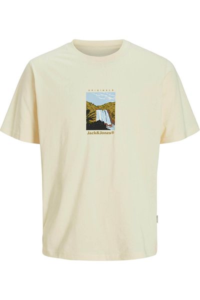 Jack & Jones Tricou JACK &JONES Split Graphic Front - 12273000-Antique White