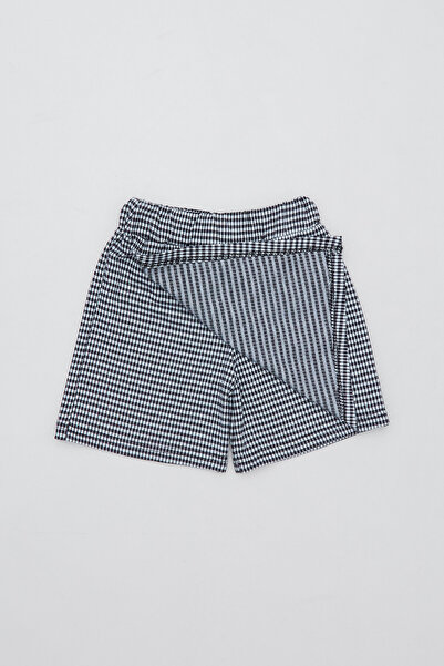 Fulla Moda Шорти-спідниця для дівчаток з візерунком «гусяча лапка»