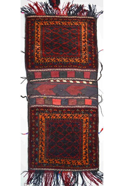 Handmade Geleneksel El Dokuma Dekoratif Amaçlı Afgan Heybe (85x117 cm, 0.67 m...