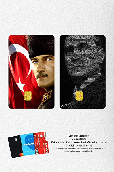 Huggy Craft Atatürk 2li Özel Tasarımlı Kart Kaplama Sticker set1