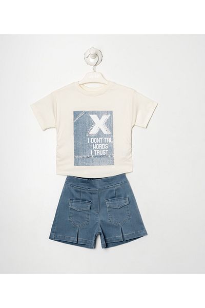 Titimixkids Double Set T-Shirt Shorts Girl 2-5 Years