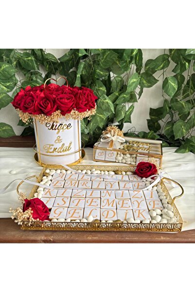 ZEKAAVM Lüks kız isteme seti kız isteme çiçek i kız isteme çikolatası ve yazı...