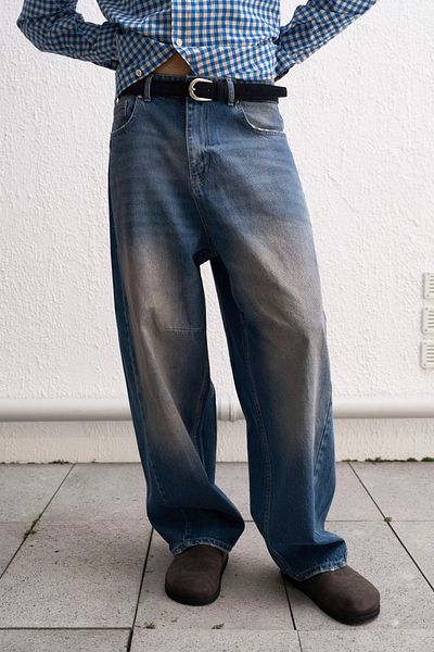 GIESTO JEAN ALBASTRU BAGGY FIT