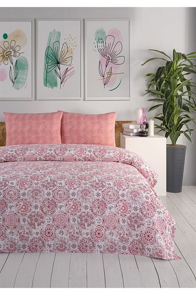 Evim Soren Double Pike 200X230 cm Leslie Pink-Dark Claret Red