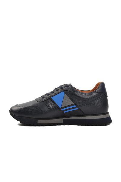 AYAKMOD Premium 130 m Navy Blue Floater Genuine Leather Men's Casual Shoes