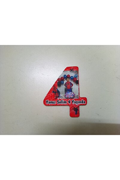 Kara Bilişim Davetiye 4 Yaş Ahşap Örümcek Mdf Magnet – Kişiye Özel Doğum Günü...