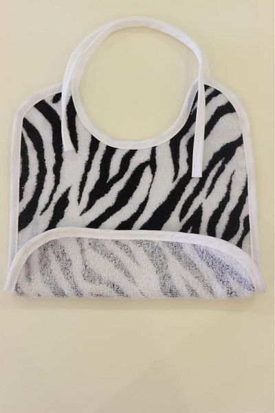 Ender Home Printed Baby Food Bib Curly Piping Cotton Towel Baby Bib
