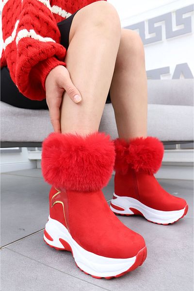 Madam Tarz Γούνινες μπότες Castita Wedge Sole