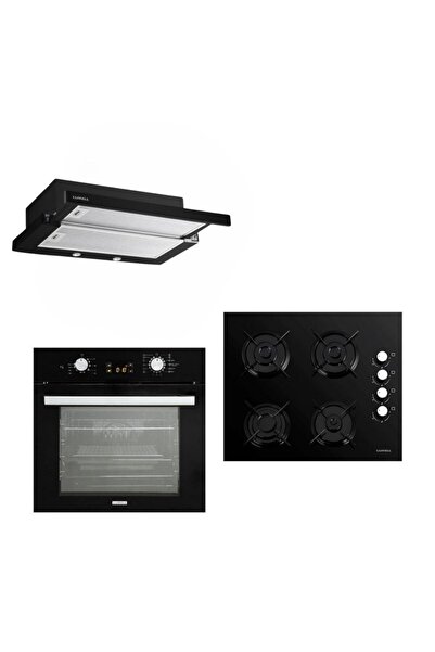 Luxell OPALL 15 PROG ASPİRATÖRLÜ  ANKASTRE SİYAH SET