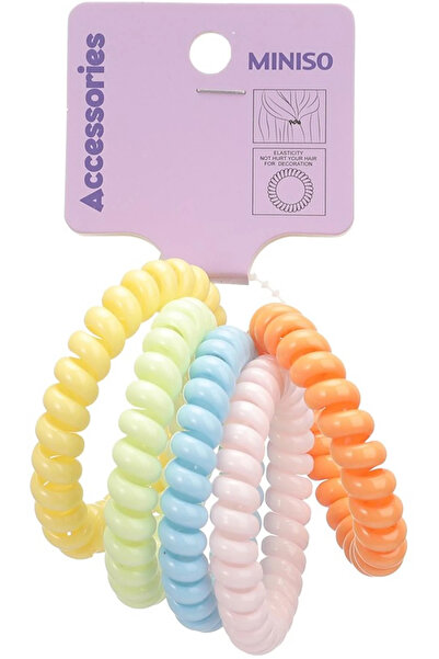 Miniso Renkli Spiral Saç Lastiği Seti (4 ADET)