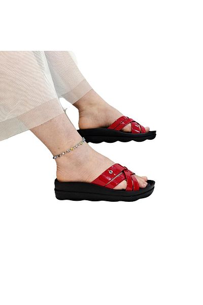 Pierre Cardin 7485 Red Patent Leather Slippers