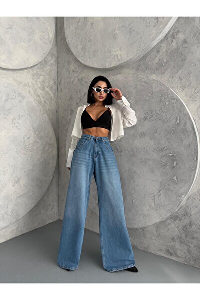 Zeo Basic EXTRA BAGGY FRESH MAVİ DENIM PANTOLON