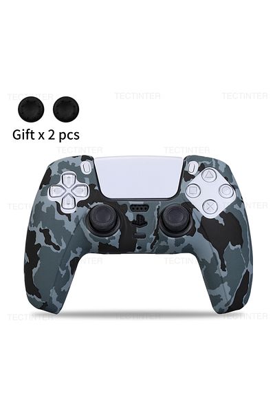 TECTINTER Sgrey Protective Cover Skin for Playstation 5 Controller Anti-slip Silicone Case for PS5 Slim Gamepa