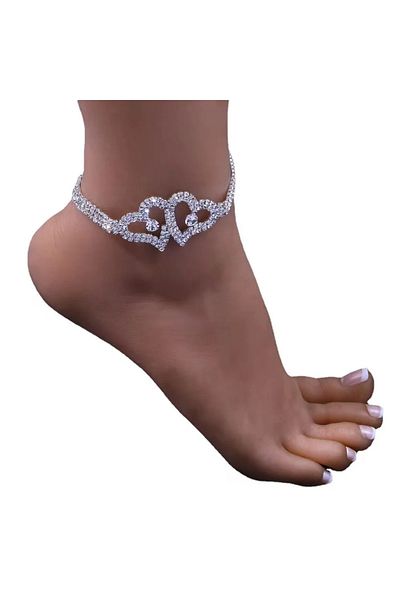 Choice 12 Fashion Rhinestone Chain Anklets For Women Luxury Shining Ankle Bracelet On Leg Female Wedding Pa