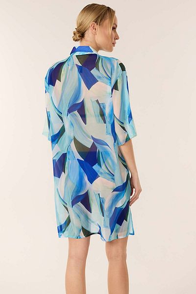 AYYILDIZ 4805 Rochie de plajă albastră și albă