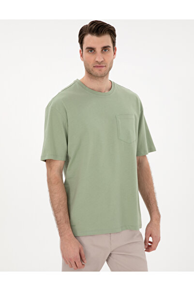 Pierre Cardin Yeşil Comfort Fit Basic Tişört 50306991-VR016