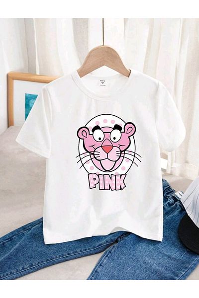 FAVORİST Tricou alb pentru copii Diverse Mixte MIX Imprimate Tricouri din bumbac cu decolteu