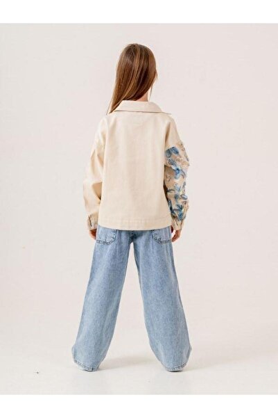 Zekids Pantaloni largi pentru fete cu talie elastică și buzunare