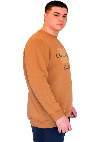 ModeXL Mode XL Ανδρικό φούτερ με λαιμόκοψη LOS ANGELES U24561 Camel