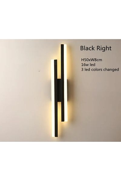 COOINJOY 3 Colors Changed Black Right Modern Ledwall Lamp Wall Sconces Copper Line Pipe Acrylic Lampshade Ind