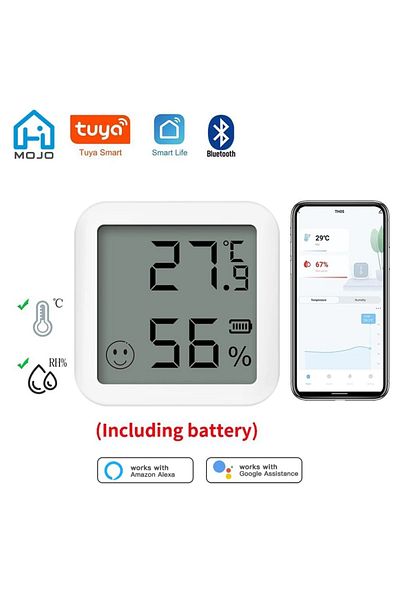 Choice WHITE Mini Bluetooth Temperature Humidity Sensor with LCD Screen Smart Linkage Remote Control Thermo