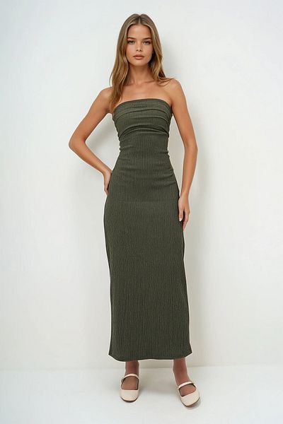 VAGGON Rochie fără bretele Wrap Khaki Prmx13413 pentru femei