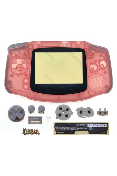 JCD Clear Pink JCD Plastic Housing Shell Case Cover For GBA Console Shell W/ Button Kit Screen Lens Stic